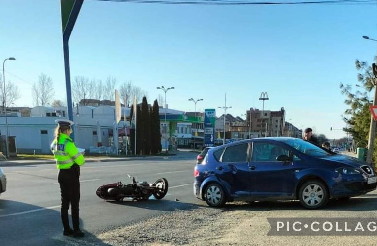Motociclist rănit într-un accident rutier pe Blv. Mihai Viteazu din Zalău