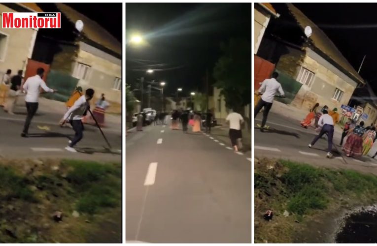 VIDEO! Zeci de romi au provocat un scandal imens cu bâte în centrul orașului Șimleu Silvaniei