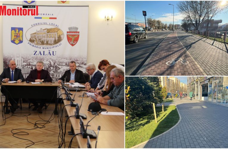 Trotuare modernizate și piste de biciclete pe Bulevardul Mihai Viteazul din Zalău