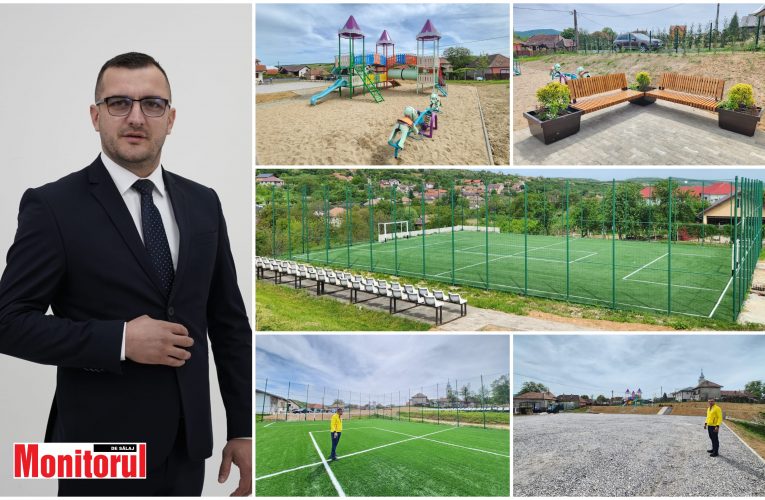 VIDEO| Teren multisport sintetic și parc de joacă noi în localitatea Aghireș