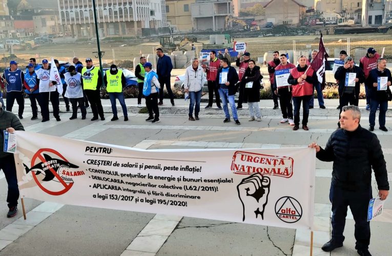 ZALĂU| Protest al sindicaliștilor Cartel Alfa Sălaj împotriva creșterii costurilor de trai