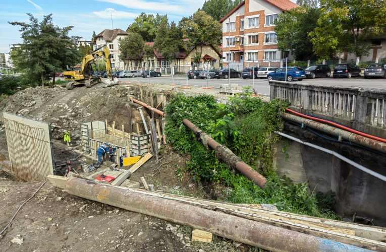 FOTO| Se lucrează la podul nou de pe strada Corneliu Coposu