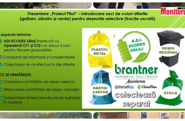 Proiect-pilot Ecodes Sălaj: Saci colorați pentru colectarea selectivă a deșeurilor
