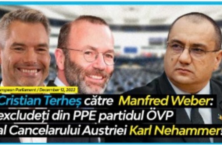 VIDEO| Europarlamentarul Cristian Terheș solicită excluderea din PPE a partidului ÖVP al cancelarului austriac Karl Nehammer