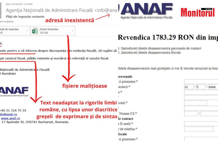 ANAF face anunțul! Atenție la email-uri și sms-uri false