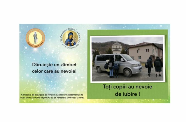 Se strâng bani pentru un microbuz necesar Așezământului de copii ”Sf. Onufrie” Florești