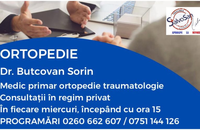 Policlinica Salvosan Ciobanca Zalău oferă servicii de specialitate ortopedie-traumatologie