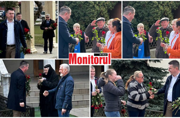 Organizația PSD Șimleu Silvaniei a împărțit flori doamnelor și domnișoarelor din oraș
