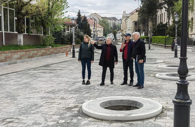 Primarul Ionel Ciunt a verificat stadiul lucrărilor din centrul Municipiului Zalău