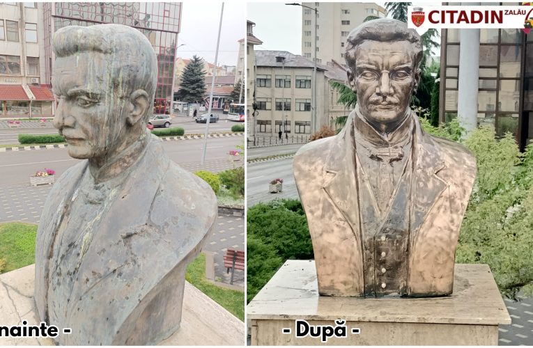 FOTO| Statuile și monumentele din oraș, curățate de Citadin Zalău