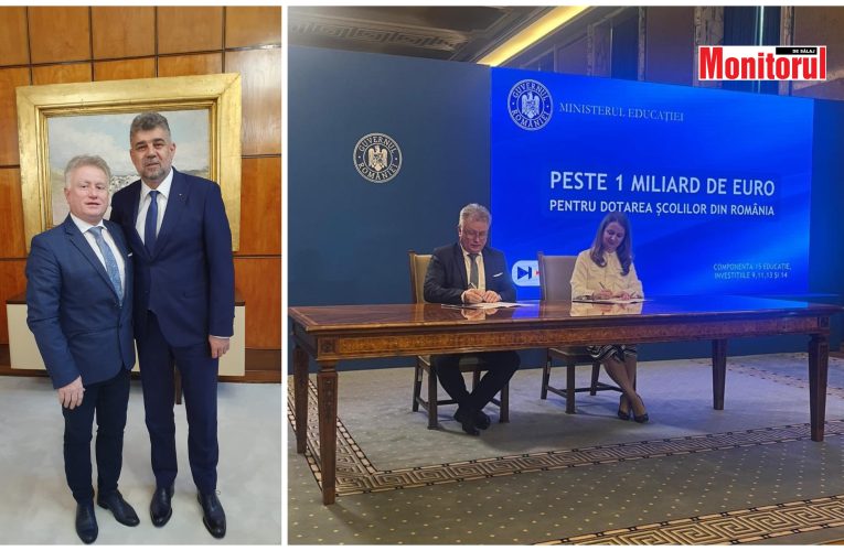 Ionel Ciunt a semnat un contract de 27 milioane lei pentru educație în prezența premierului Ciolacu