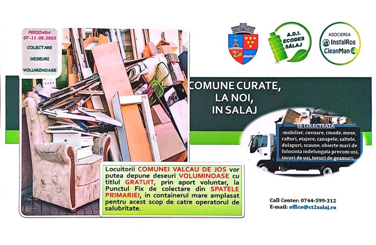 Campanie de colectare deșeuri voluminoase în Comuna Valcău de Jos