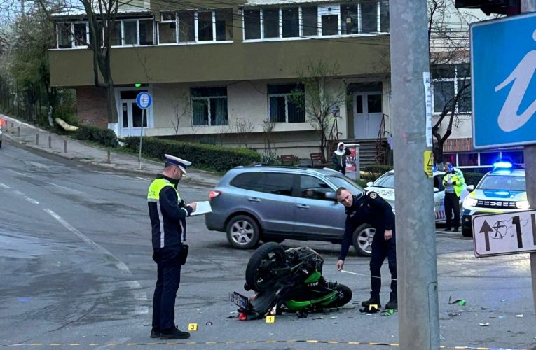 Tânăr motociclist, rănit într-un accident rutier în zona Tribunalului Sălaj