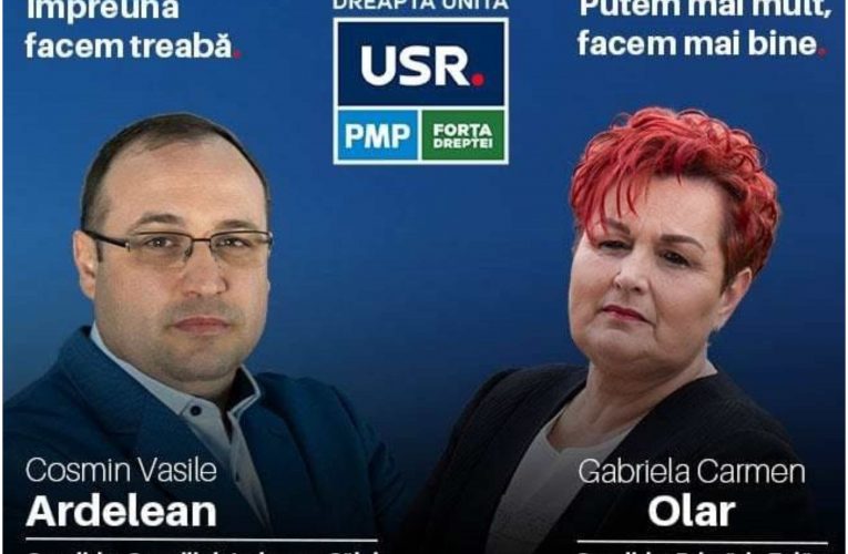 Gabriela Olar și Cosmin Ardelean sunt candidații Dreptei Unite la alegerile locale din 9 iunie