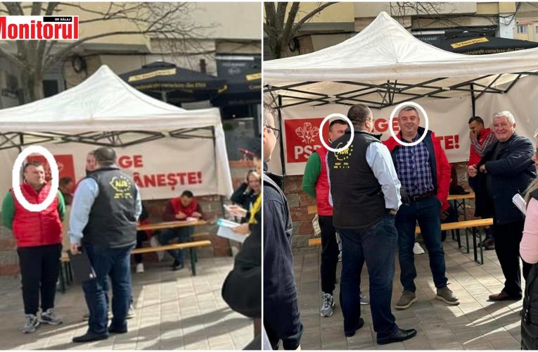 Călin Forț, șeful organizației PSD Zalău, a ieșit cu prietenul lui condamnat penal în centrul orașului să strângă semnături pentru candidații Ionel Ciunt și Florin Florian