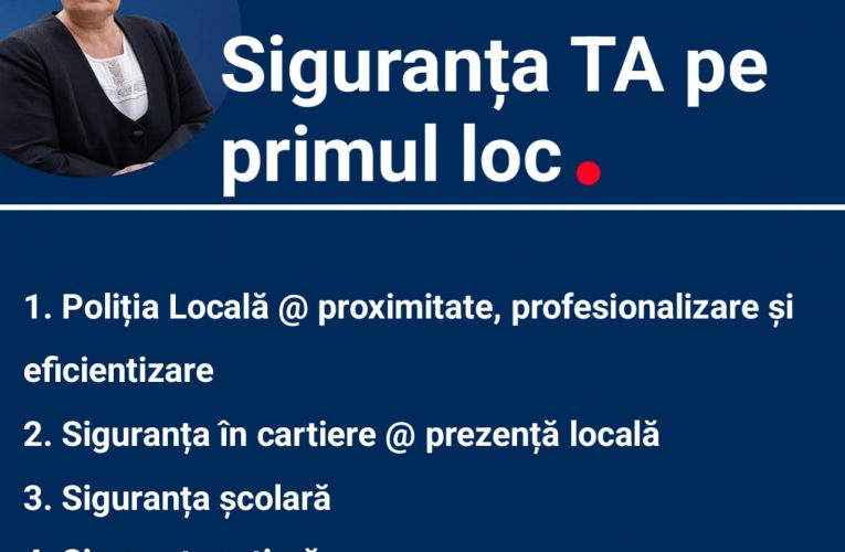 Gabriela Carmen Olar: ”Avem soluții pentru un Zalău mai sigur din 9 iunie”