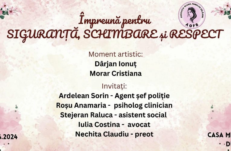 Împreună pentru SIGURAȚĂ, SCHIMBARE ȘI RESPECT, eveniment organizat de Asociația Glasul Femeilor Sălăjene