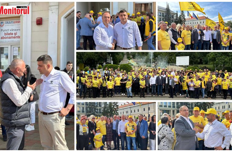 VIDEO| Președintele AUR George Simion și europarlamentarul Cristian Terheș la Zalău