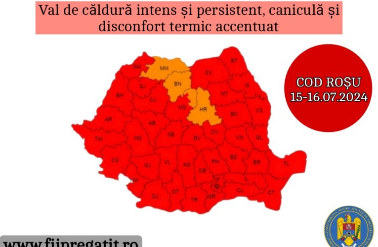 COD ROSU în toată România! Temperaturi de peste 42 de grade Celsius