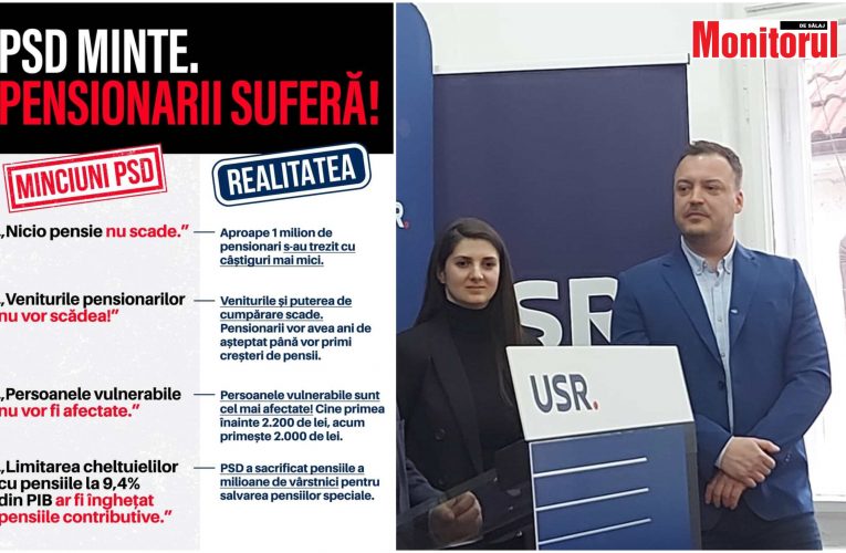 Comunicat USR: PSD minte, iar pensionarii sunt cei care suferă!