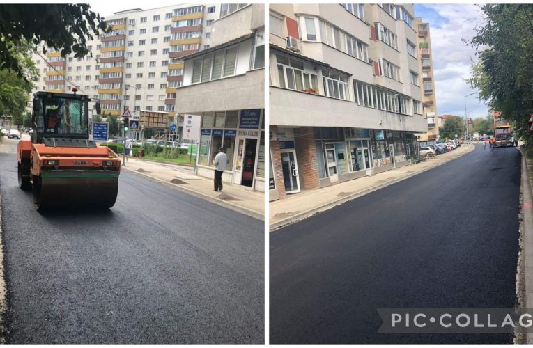 Se toarnă asfalt pe strada Tudor Vladimirescu