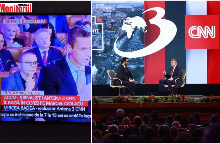 Ionel Ciunt alături de premierul Ciolacu la dezbaterea de la Antena 3 CNN