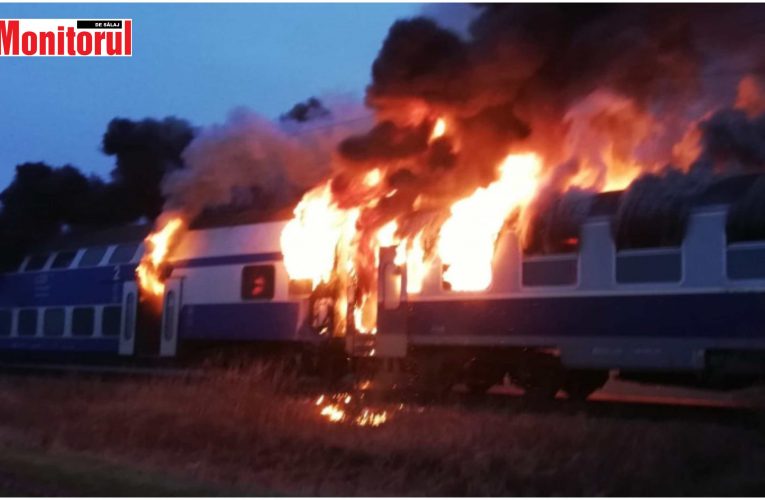 Tren cu 20 de pasageri a luat foc în Căpâlna