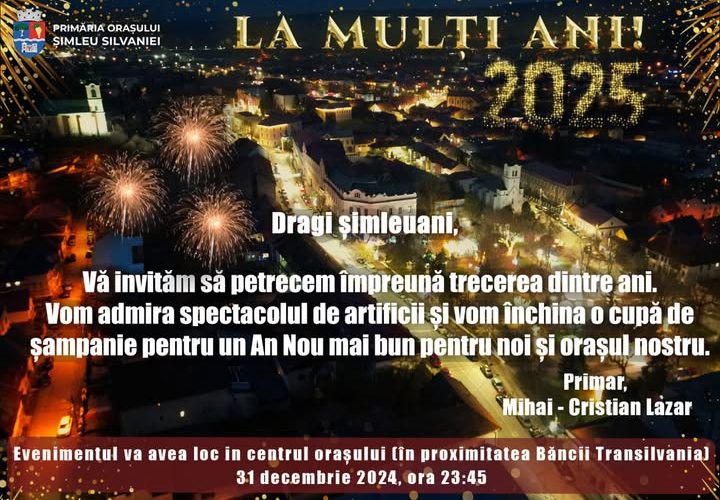 Spectacol de artificii în centrul orașului Șimleu Silvaniei