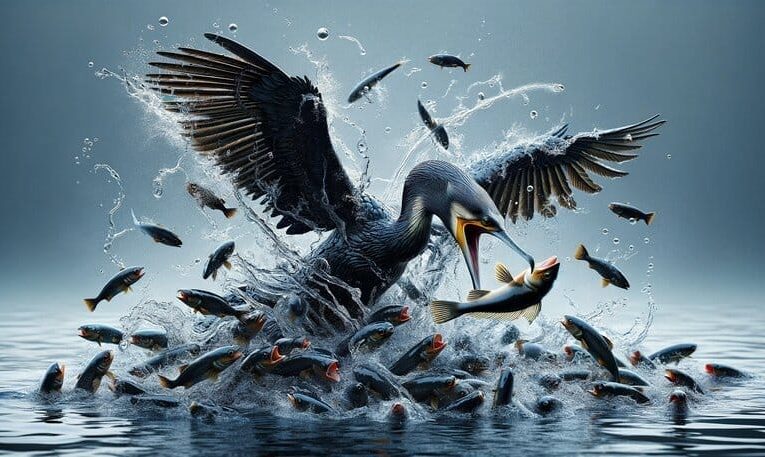 Cormoranii decimează peștii din lacul Vârșolț și râul Someș