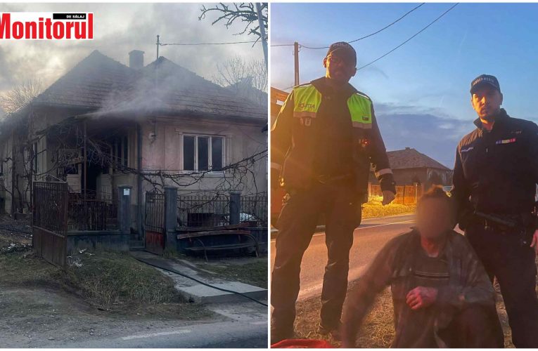 Bărbat din Hida salvat din ghiarele focului de către un polițist și un jandarm