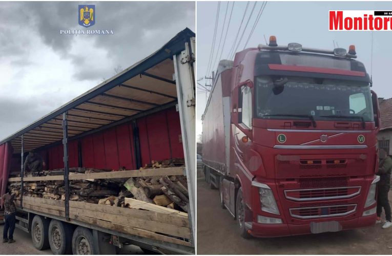 Camion din Harghita care transporta lemn ilegal, confiscat de polițiștii sălăjeni