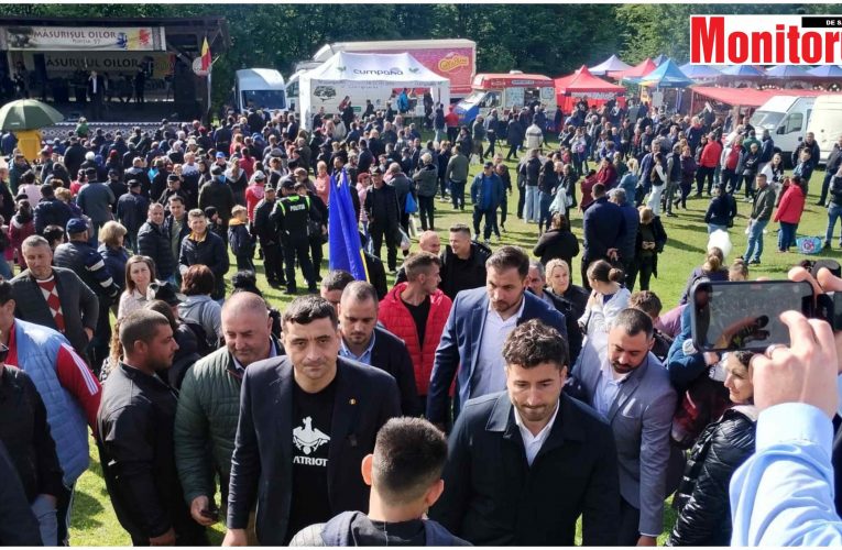 VIDEO| Liderul AUR, George Simion, baie de mulțime la Măsurișul Oilor din Pria