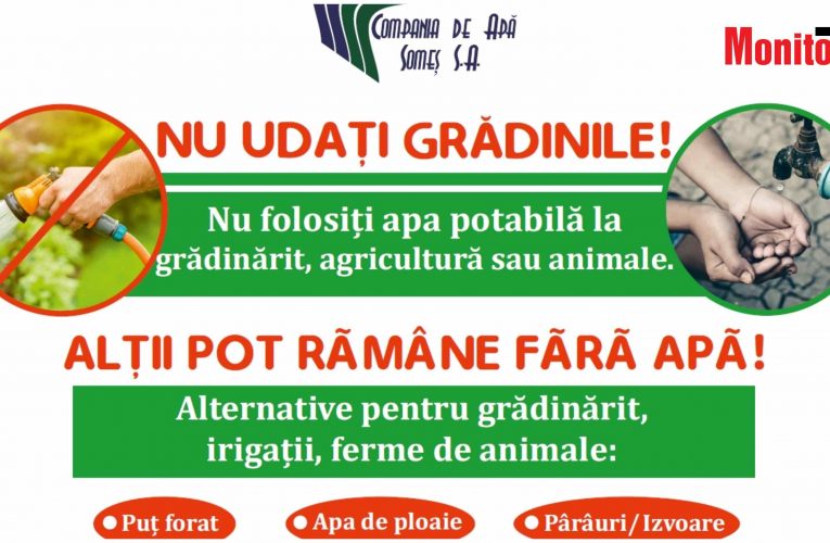 APEL către consumatori: Utilizați apa potabilă cu responsabilitate DOAR pentru CONSUMUL CASNIC
