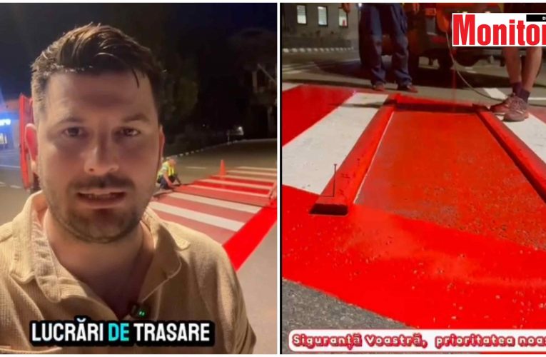 VIDEO| La Jibou se reînoiesc marcajele rutiere pe timp de noapte