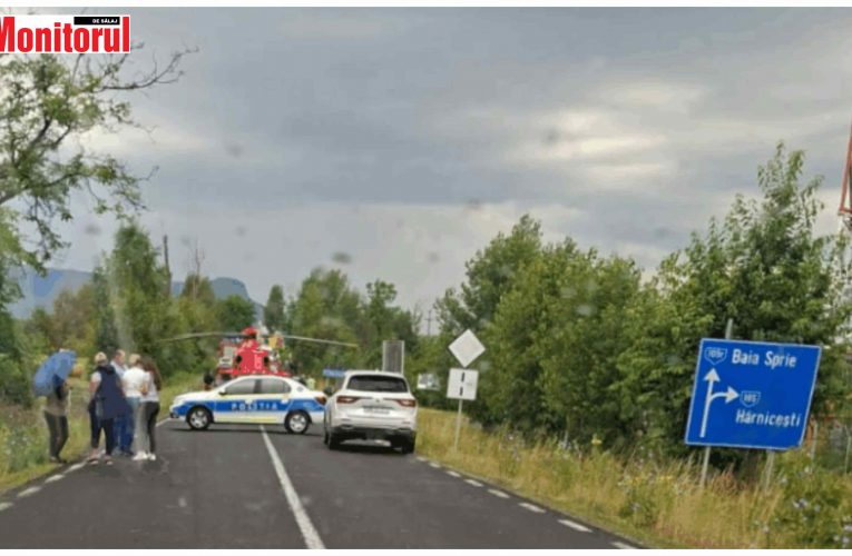 Elicopterul SMURD de la Jibou a intervenit la un accident grav în Ocna Șugatag