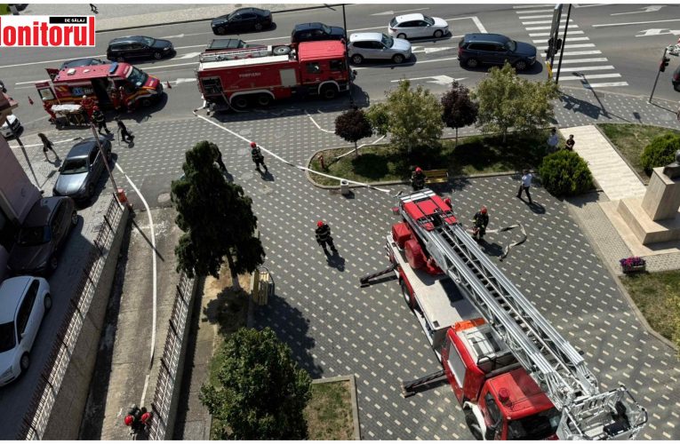 Simulare de incendiu la sediul ANAF din Zalău