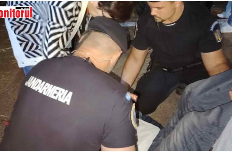 Bărbat căzut la pământ, salvat de jandarmii sălăjeni