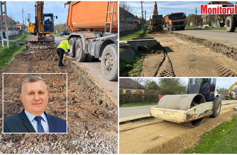 Primăria Sălățig amenajează mai multe platforme de parcare în centrul comunei