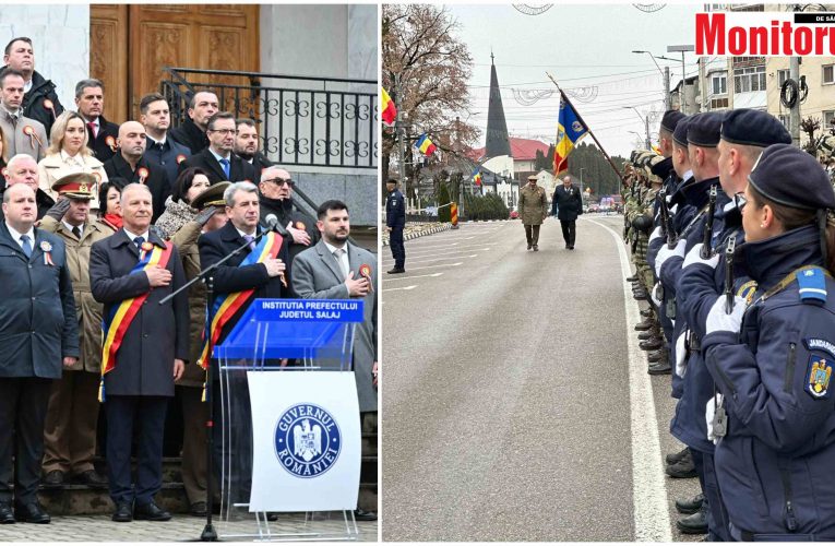 Prefectul Claudiu Bîrsan a primit onorul militar de Ziua Națională la Jibou și Cehu Silvaniei