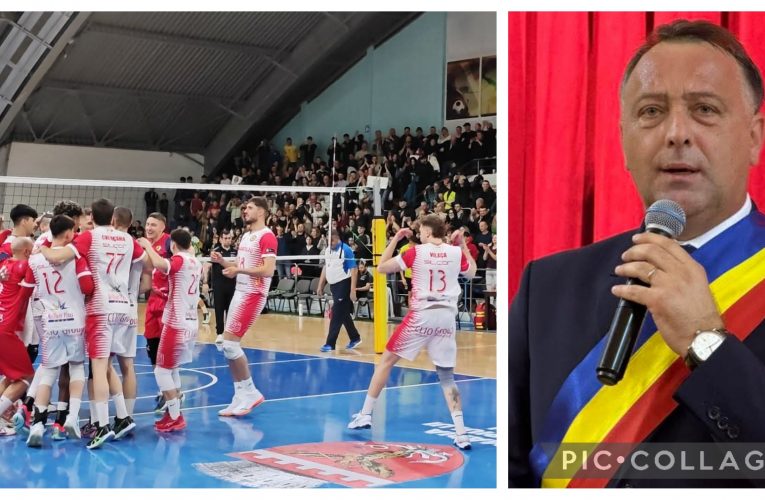 Primarul Florin Florian felicită echipa de volei pentru calificarea în sferturile CEV Challenge Cup