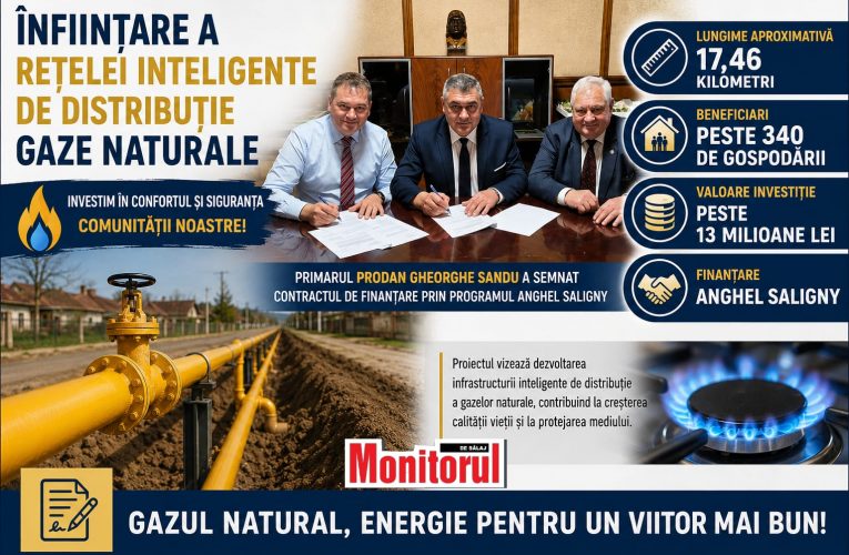 Primarul Prodan Gheorghe Sandu a semnat contractul de finanțare pentru rețeaua de gaze naturale