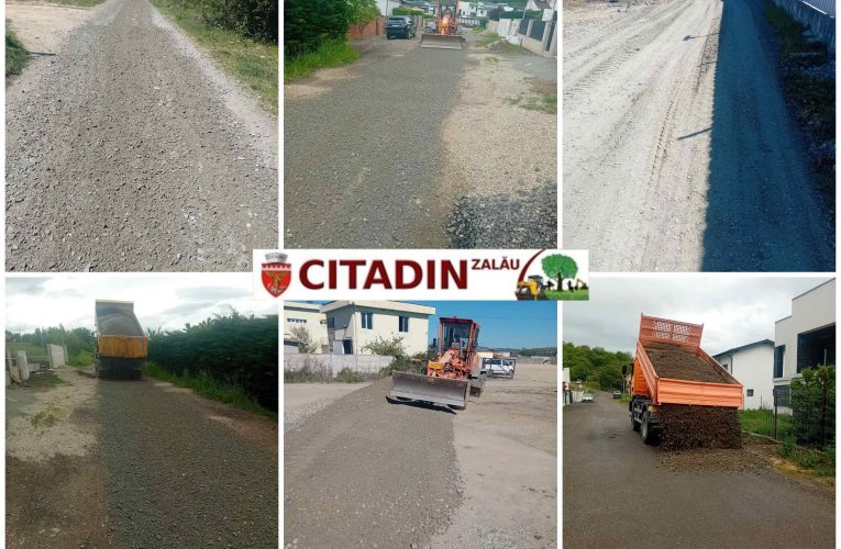 Societatea Citadin Zalău continuă lucrările de pietruire în zonele rezidențiale