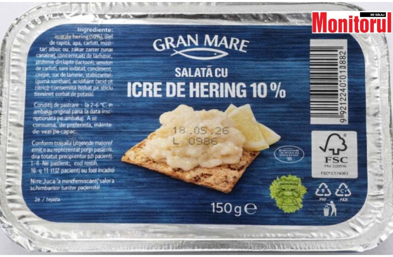 Alertă alimentară DSVSA: „Salată cu icre de hering”, rechemată din magazinele Penny