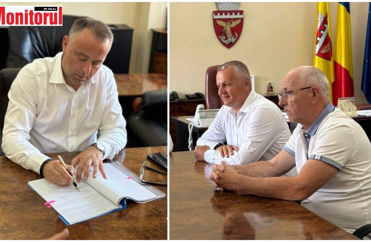 Primarul Florian a semnat contractul pentru asfaltarea străzilor N. Titulescu, G. Coșbuc și Parcului