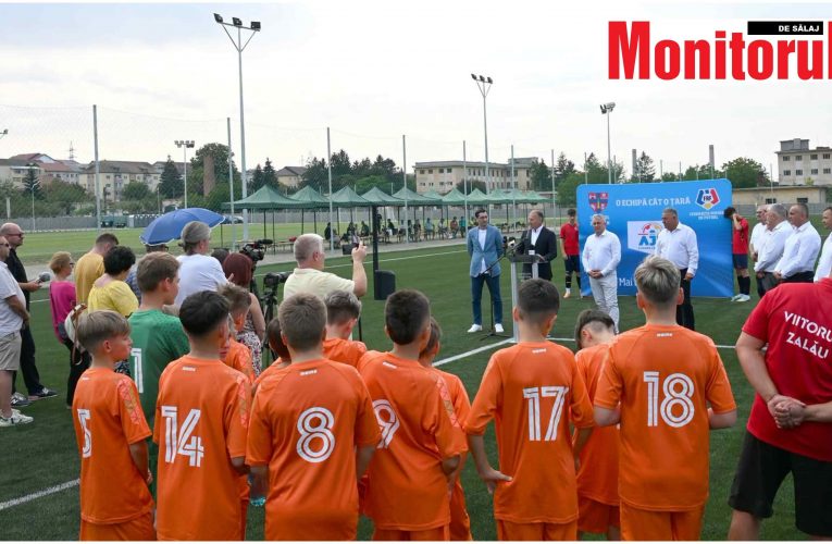 Consiliul Județean Sălaj a inaugurat noul teren sintetic de fotbal din Zalău, realizat în parteneriat cu Federația Română de Fotbal