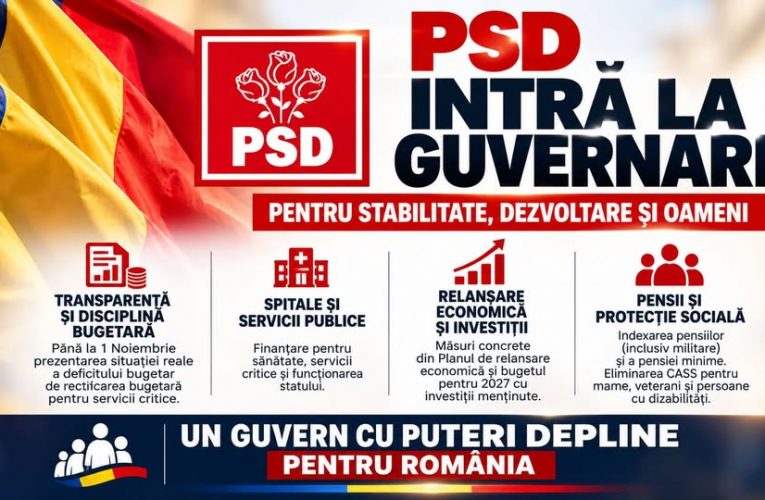 PSD intră la guvernare pentru stabilitate, dezvoltare și oameni!